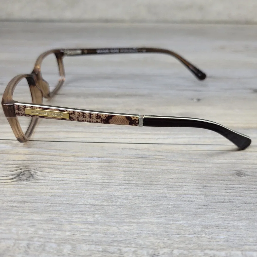 Michael Kors Eyeglasses MK 8006 Medellin 3011 Brown Snakeskin Frames Only 52mm